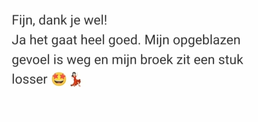 positieve review van een vrouw die hulp zocht bij hevige menstruatieklachten