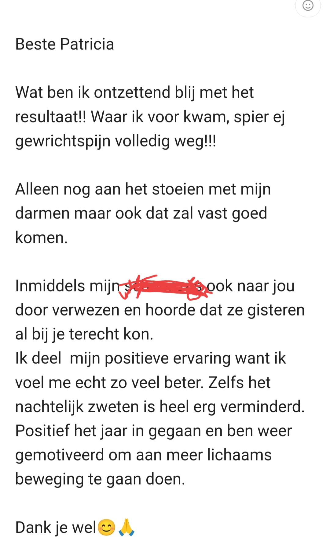Positieve review van een vrouw met overgangsklachten die hulp bij hormoonverandering zocht