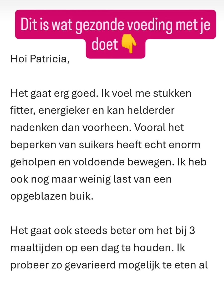 Positieve review van een dame die hulp bij schommelingen in energie zocht
