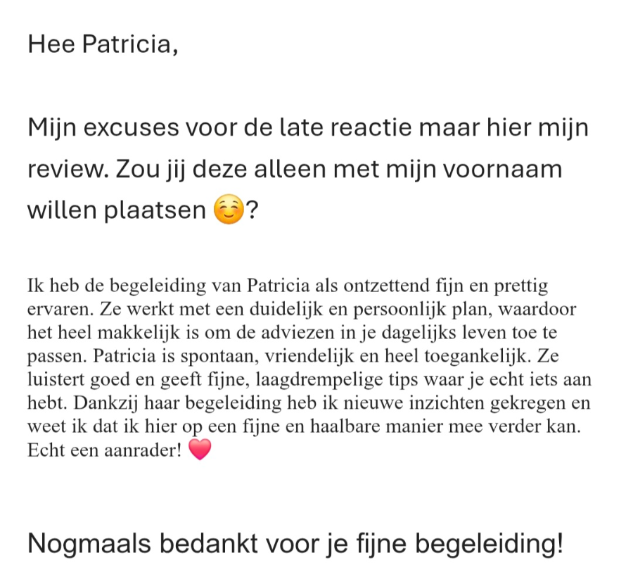 Deze vrouw zocht hulp bij mij voor haar hormonale gezondheid. Lees de positieve review